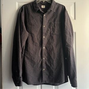 Marine Layer Men's Grey Check Long Sleeve Button-Front Flannel Shirt Size XL